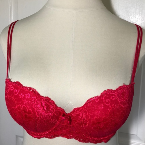 Candie's Other - CANDIES BALCONETTE PUSH UP HOT PINK LACE BRA 38 C